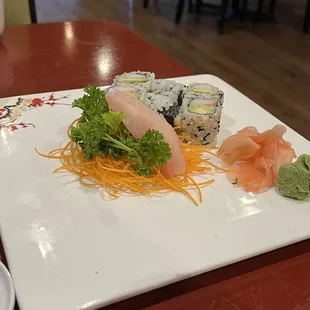 red snapper and california rolls