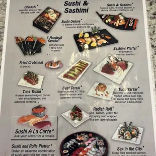 Sushi &amp; Sashimi Menu