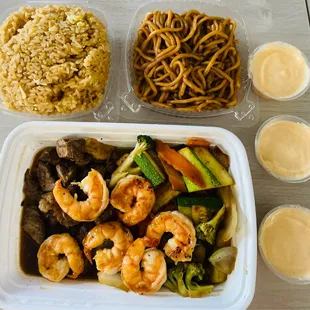 Hibachi New York strip dinner combo + shrimp