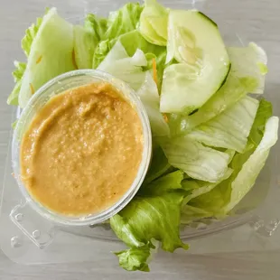 Salad comes with hibachi