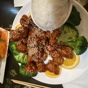 Sesame chicken and my kids said it was okay.