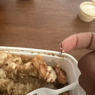 Staple that I bit on while eating