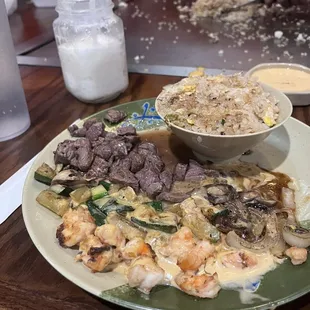 Steak and Shrimp Combo with fried rice!