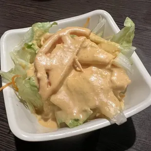 Side salad with udon noodles