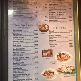 the menu