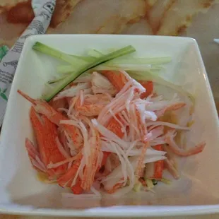 Crabmeat salad. With extra crabmeat.