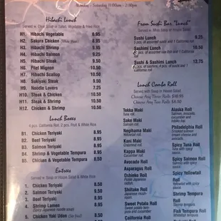 menu