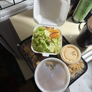 Side saLad with dressing and soup comes with the Entrees