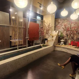 interior, sushi and sashimi