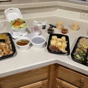 a variety of food items