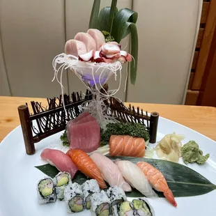 Sushi and sashimi combo