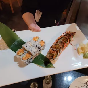 a plate of sushi