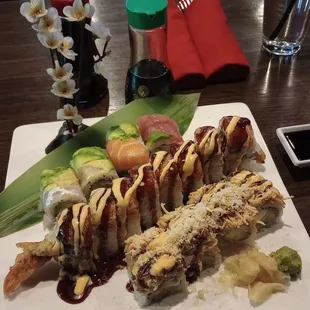 Rainbow Roll, Sakura Roll, and Greenville Roll