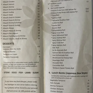 menu