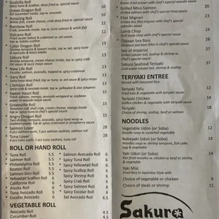 menu