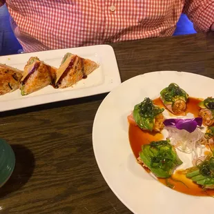 Sushi sandwich and salmon carpaccio