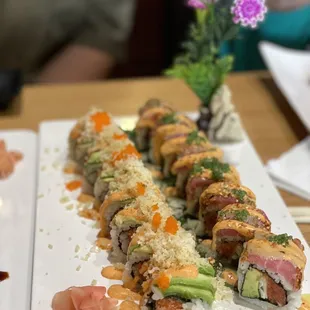 a plate of sushi