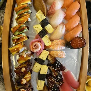 a variety of sushi