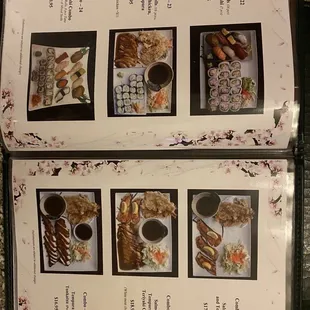 a menu for a japanese restaurant