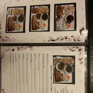 a menu for a japanese restaurant