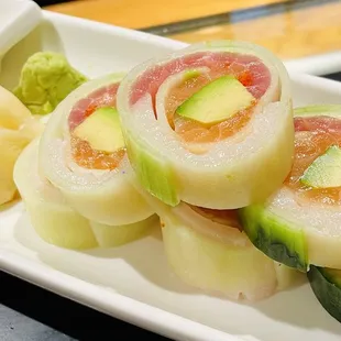 a close up of a plate of food