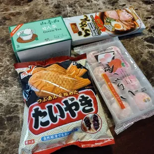 a variety of snacks on a table