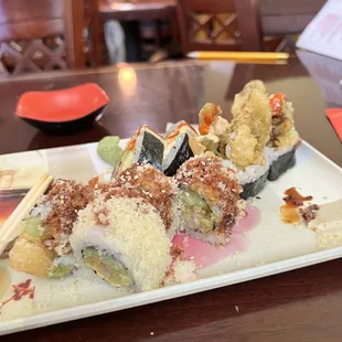 Crunch roll and Albuquerque Roll
