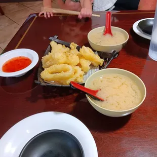 Calamari and miso soup