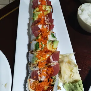 Paul&apos;s roll, massive!  With green chili!