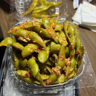 Spicy Garlic Edamame