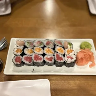 Yellowtail roll - Salmon Roll - Tuna Roll