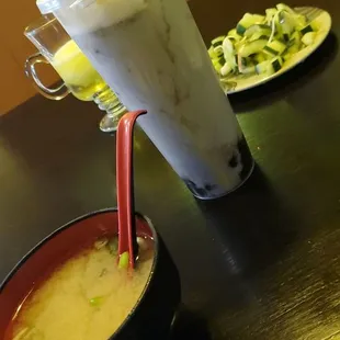 Miso soup &amp; taro boba