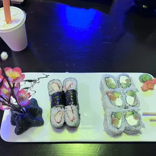 41. Crab Maki (just crab) and the 43. Philly Roll Simple night but they never disappoint if you want something with more flavor :)