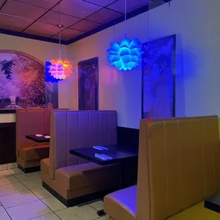 interior, sushi and sashimi