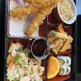 Tempura shrimp bento box