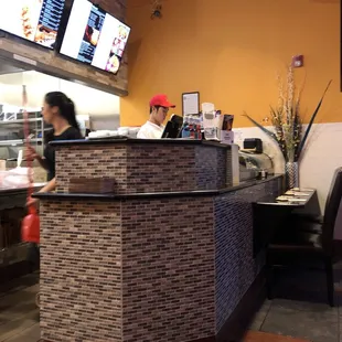 a restaurant counter