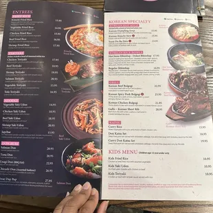Entrees &amp; specialty dishes