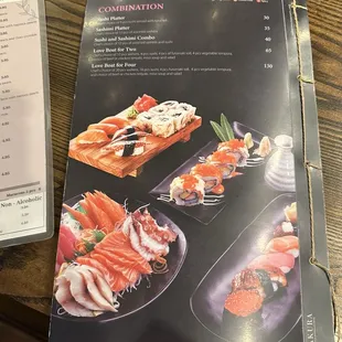 Sushi menu