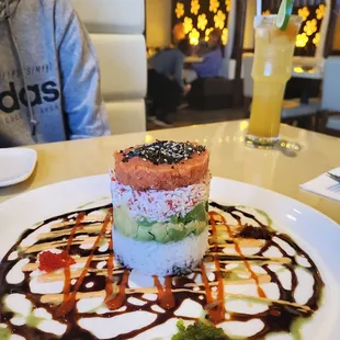 a plate of sushi