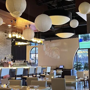 interior, sushi and sashimi
