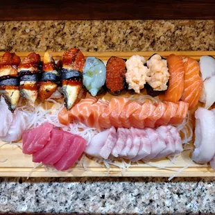 sashimi, sushi, sushi and sashimi, food