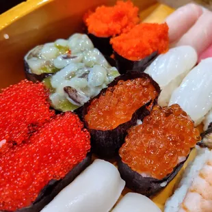 sashimi, sushi, sushi and sashimi, food