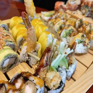 various types of sushi