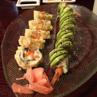 Green hat and dragon roll