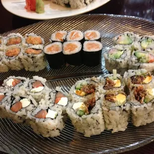 New York Roll, Philly Roll, Salmon Roll, Cali Roll, and Spicy Tuna, all were fresh and perfectly made.