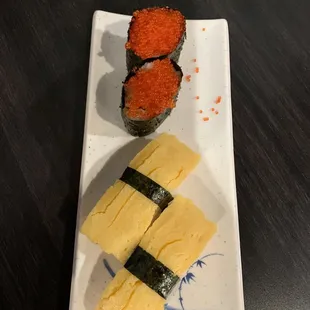 Tamago Nigiri, Tobiko Sushi Nigiri