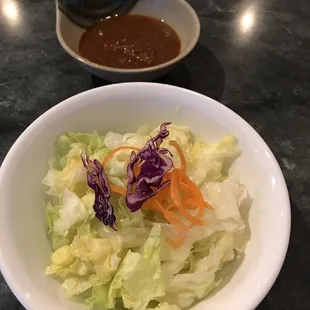 Garden salad with ginger dressing