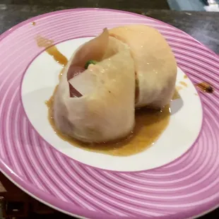 a close up of a plate of food