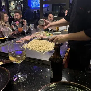 a chef preparing food