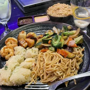 Garlic Shrimp Scallop Hibachi Fried Rice Hibachi Noodle